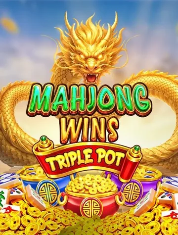 Un dragon doré s'enroule autour du titre de Mahjong Wins Triple Pot, une machine à sous Pragmatic Play