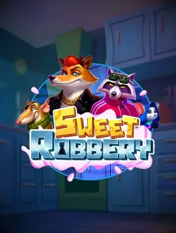 Un renard et un raton laveur cambrioleurs entourent le titre de Sweet Robbery, d'Altente